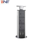 Desk Mounted Pop Up Kitchen Counter Outlets Silver / Black Color Optional for sale
