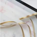 Gold Edge Marble Flower Wrapping Paper Border Plastic Opp Film Wrapping Paper Wholesale for sale