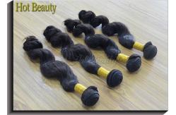 China 6A Grade Black Virgin Human Hair Extensions Natural Wave Full Head Bundles supplier