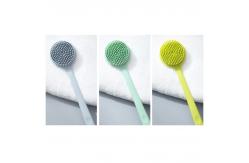 China BPA free Scrubber Shower Body Massage Silicone Bath Brush with Long Handle supplier