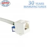 Cat3 Keystone Jack Rj45 White RJ11 Modular Jack UTP Gold Plating With Dust Cap for sale