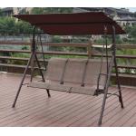 China Steel Textilene 3 Seat Outdoor Hanging Chair Hammock With Canopy manufacturer