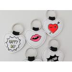 Leather Sublimation Custom Blanks Keychain Heart Round Rectangular Shapes