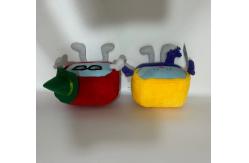 China Customizable 14cm Red And Yellow Cable Car Mascot Plush Dolls supplier