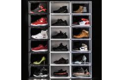 China Rectangle Plastic Shoe Box Organizer Stackable Shoe Box Drawers supplier
