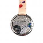 Specialty Soft Enamel Shining Glitter Medal With Ribbon Coated Clear Glossy Finish for sale