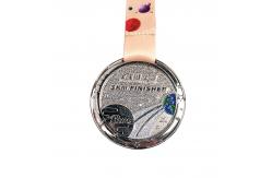 China Specialty Soft Enamel Shining Glitter Medal With Ribbon Coated Clear Glossy Finish supplier