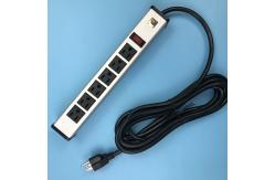 China Aluminum Shell 6 Outlet Power Strip Overload Protection For School Office supplier