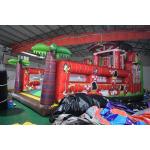 PVC Material Farm Themed Inflatable Fun City For Amusement Park With Slide Fire Resistant for sale