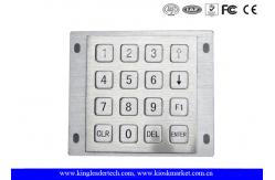 China Numeric ATM Industrial Metal Keypad 16 Flat Keys For Panel Mount supplier