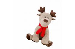 China PP Cotton Filled 25cm Red Scarf Christmas Reindeer Plush Toy supplier