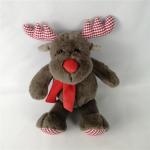 Soft Cuddly Christmas Plush Toys Moose Stuffed Animal Huggable Brown Elk Toy