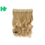22 Inch Gold Clip In Synthetic Curly Hair Extensions With Body Wave