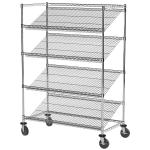 H72'' Industrial Wire Rack Shelving , 800lbs Nsf Stainless Steel Shelves On Wheels for sale
