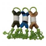 Blue Green Rope 18cm 7.09in Bone Stuffed Animal Plush Toy For Dog BSCI for sale