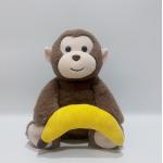 Peek A Boo Monkey With Banana Interactive Repeats Plush Toy Musical Singing Talking for sale
