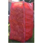 Tall Red Firewood Ventilated Mesh FIBC Bulk Bag With Corner Loops 2202 Lbs for sale
