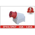 Single Phase 32A IP44 Industrial Plugs / Industrial Power Sockets for sale