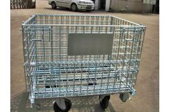China Zinc Finish Rigid Rolling Wire Mesh Cage With Foot Brakes / Castors supplier