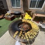 Customized Steel BBQ Grill With Removable Ash Catcher And Rusted Design for sale