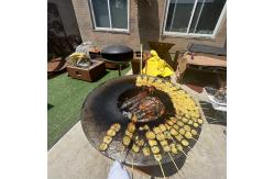 China Customized Steel BBQ Grill With Removable Ash Catcher And Rusted Design supplier