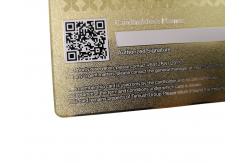 China 0.8mm Membership VIP Card QR Code Signature Panel Metal Gold Frosted supplier
