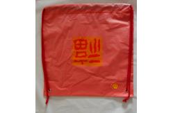 China Red Plastic Drawstring Double shoulder Backpack / drawstring shopping bags supplier