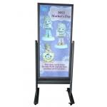 Indoor Floor Stand ODM Aluminum LED Slim Light Box With Wheels for sale