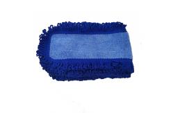 China 13x62cm Dusting Tassels Blue Microfiber Wet Mop Pad For Cleaning Household supplier