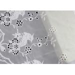 49 Inch Chiffon Embroidered Lace Fabric With Floral Bird Eyelet