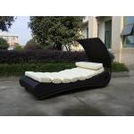 Comfortable Roofed Black Rattan Sun Lounger With White Cushion for sale