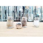 Gourd Shape Simple Square  Glass Shaker With Metal Lid  For Condiment Salt , Pepper , Spices for sale