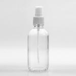 Liquid 120ml Clear Boston Glass Bottles With Pump Spray