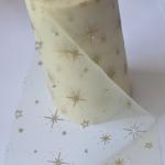 Gold Glitter Tulle Organza Fabric Rolls Stamped Shiny Tulle Fabric Rolls 6 Inch for sale