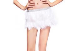 China Double Layer Skirt / Fabulous Feather Mini Skirt With Rhinestones Waist Band supplier