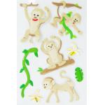 3D Dimensional Kids Puffy Stickers Sheets Monkey Cartoon Design 80 X 120 Mm for sale