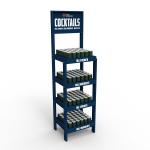 Pine Wood  5 Layers Cocktail Display Stand Display Rack with Wheels for Wine Store for sale