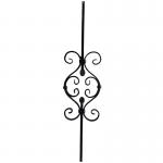 Handcraft Solid Wrought Iron Balusters Floral Handrail Parts Exterior ODM for sale