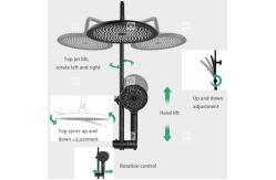 China Electroplating Three Piece Shower Head Set With Pressurized Black Shower Head OEM supplier