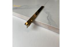 China Gold T Profile Wall Corner Stainless Steel Tile Trim 6mm supplier