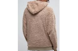 China Oversize Xxxxl Plain Thick Heavyweight Sherpa Lined Hoodie Soft Touch Brown supplier