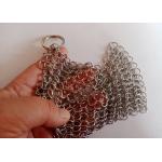 High Grade Metal Chain Mail Pot Scrubber 4×4inch Anticorrosive for sale