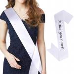 Customizable Blanks White Satin Sublimation Birthday Sash Bridesmaid Sash Party Shoulder Straps Welcome Belt for sale