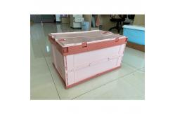 China Folding HDPE Plastic Storage Crate With Attached Lid supplier
