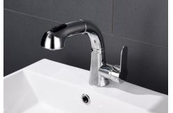 China Simple Pull Out Rotary Hot Cold Bathroom Basin Faucet supplier