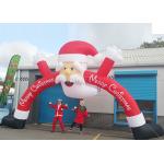 Santa Claus Christmas Inflatable Archway 210 D Oxford Cloth For Outdoor Event for sale
