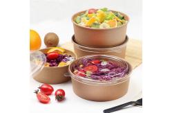 China Microwavable Bio-degradable Disposable Kraft Paper Bowl With Pastic lid supplier