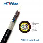 China Adss Single Mode G657a Overhead Aerial Dielectric Fiber Optic Cable 48 96 144 Core for sale