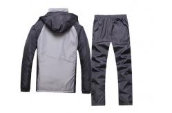 China Durable Grey Sports Team Uniforms Elastic Ribbed Waistline With Detachable Hat supplier