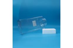 China Easy Open Transparent Food PET square Plastic Candy cookies Jar White Plastic Lid supplier